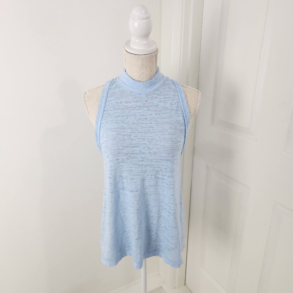 We The Free Top Womens XS Blue Brisbane Sheer Boho Flowy Coastal Free People